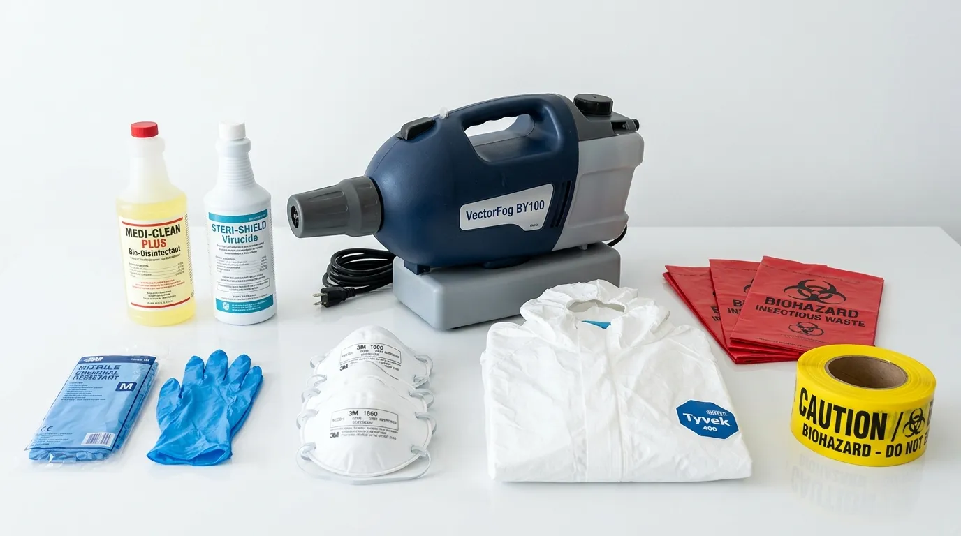 Professional biohazard remediation crew working in Waterbury